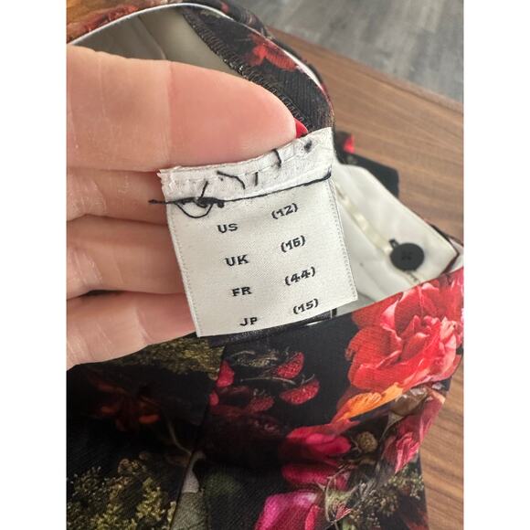 Adam Lippes Floral Print Pintuck Wide Leg Trousers Size 12 - Picture 11 of 11